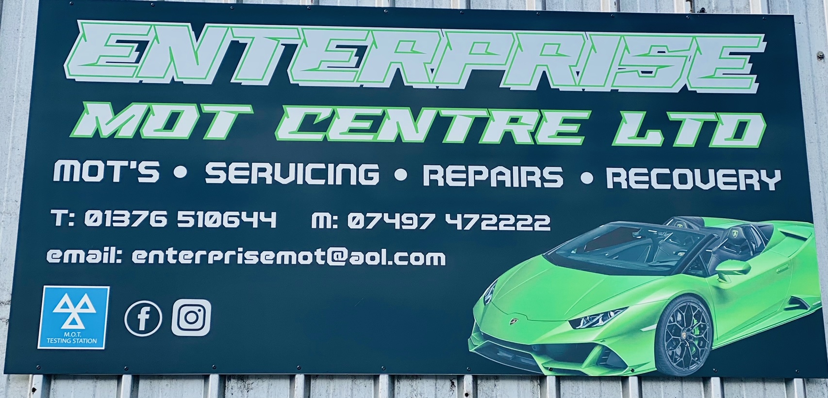 Enterprise MOT outside sign